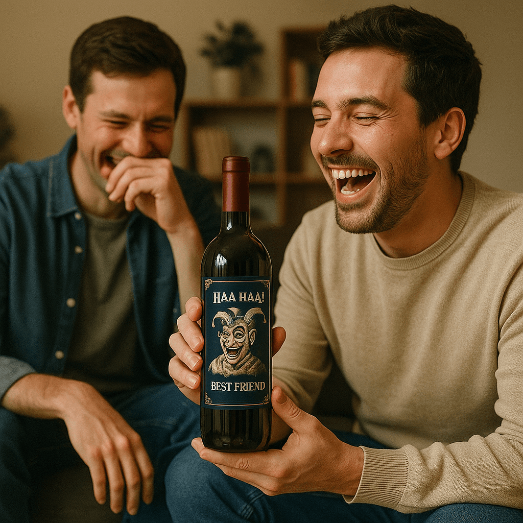 Vino personalizado como regalo de broma